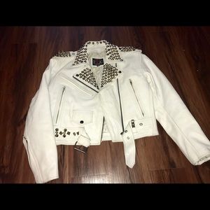 Leather studded jacket